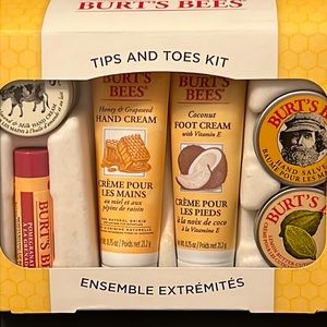 NEW Burt’s Bees Tips and Toes Kit Pomegranate Chapstick, Hand Cream & Foot Cream